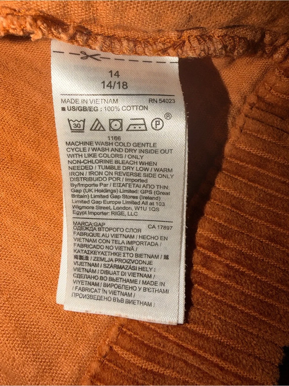 GAP Deep Camel Corduroy Mini Skirt 14 Utility Pockets 100% Cotton Preppy Fall